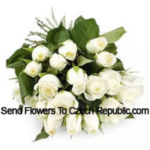 Bouquet de 24 roses blanches