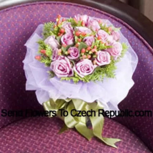 Bunch Of 12 Light Pink Roses