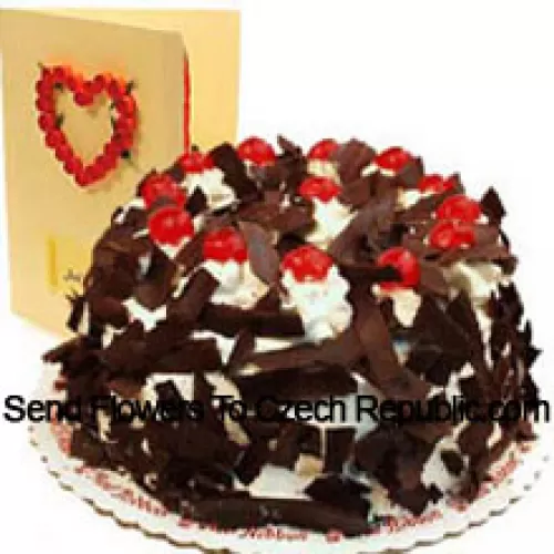 1 Kg (2.2 Lbs) Chocolate Crisp Cake With A Free Love Greeting Card